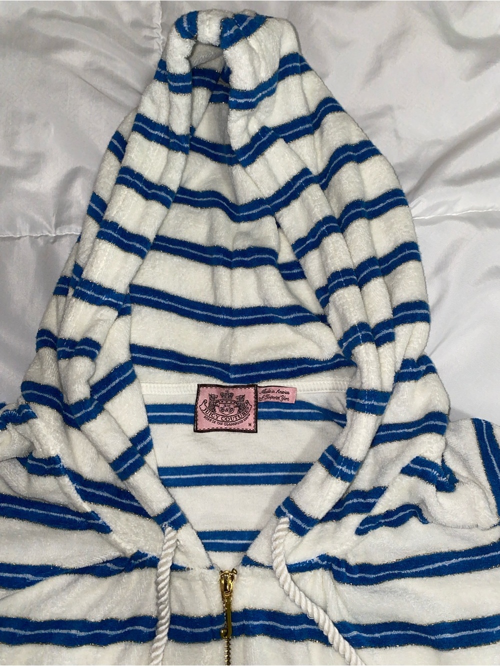 vintage Juicy Couture White and Blue Striped Terry set (see info) - Picture 7 of 9